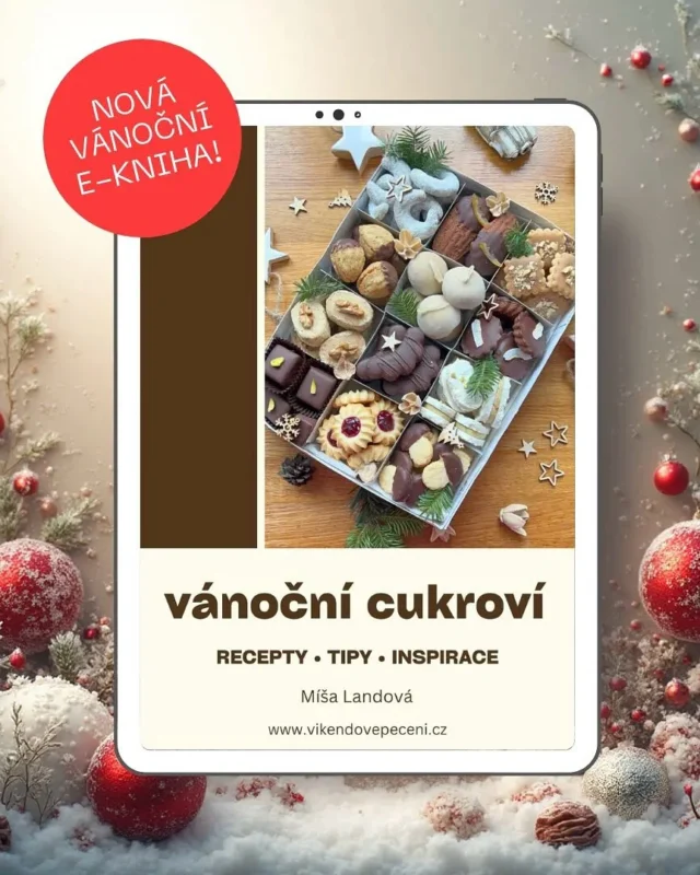 E-kniha VÁNOČNÍ CUKROVÍ 🎄 s dvanácti jedinečnými druhy, které udělají vaše Vánoce nezapomenutelné. Kromě receptů v ní najdete průvodce jak naplánovat vánoční pečení, informace k surovinám i pomůckám a spoustu tipů a rad na přípravu i skladování. 

Elektronická kniha ve formátu PDF má 50 stran a je bohatě ilustrovaná desítkami fotografií (velikost souboru 16,1 MB). Stažení je rychlé a jednoduché, odkaz obdržíte e-mailem ihned po zaplacení. 

Koupíte na mém blogu www.vikendovepeceni.cz, můžete použít i odkaz v biu ♥️

E-kniha obsahuje 12 receptů: MAKOVÉ vanilkové rohlíčky, Pomerančové PRACNY s čokoládou, LASKONKY pistáciové, Třené LINECKÉ s marmeládou, Čokoládové KOŠÍČKY s kokosem, Rumové PERNÍČKY se zázvorem, KOKOSOVÉ hříbečky, Kakaové SACHER rohlíčky, Linecké se slaným ARAŠÍDEM, Plněné LÍSKOVÉ oříšky, Ořechové DORTÍČKY, MOZARTKY s nugátem a pistáciemi (nepečené).

#vikendovepeceni #blogvikendovepeceni #vanocnicukrovi #vanocniebook #vanocnikniha #vanocnipeceni #receptynavanocnicukrovi